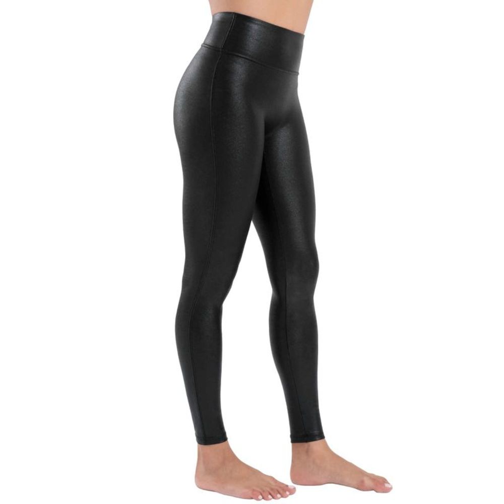 Tagoo Womens Faux Leather Leggings Stretch High Waisted Pleather Pants Black,